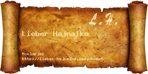 Lieber Hajnalka névjegykártya